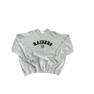 NFL Las Vegas Raiders Men's Gray Crew Neckline Pullover Sweatshirt Size 2XL
